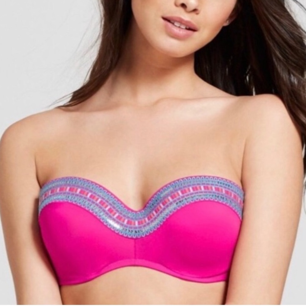 Shade & Shore Vacay Pink Bandeau Bikini Top